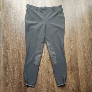 Womens Tuff Rider Ladies 34 Dark Charcol Rib Pull On Breeches Low Rise English